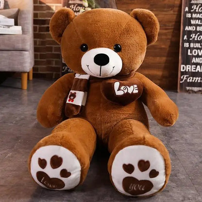 Giant Teddy Bear Plush Toy With Scarf And Heart