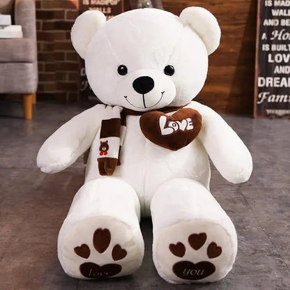 Giant Teddy Bear Plush Toy With Scarf And Heart