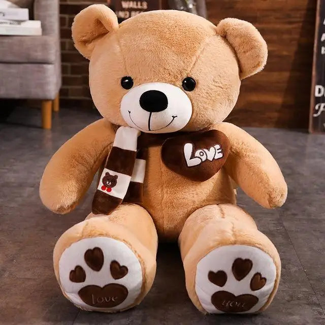 Giant Teddy Bear Plush Toy With Scarf And Heart