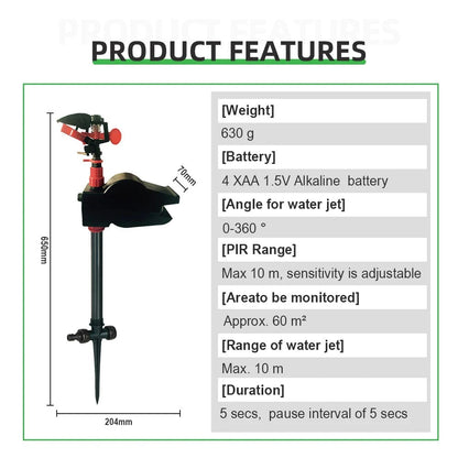 Infrared Animal Scarecrow Water Spray Repellent