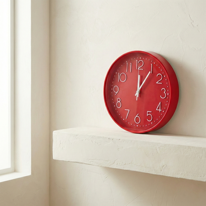 Modern Red Wall Clock
