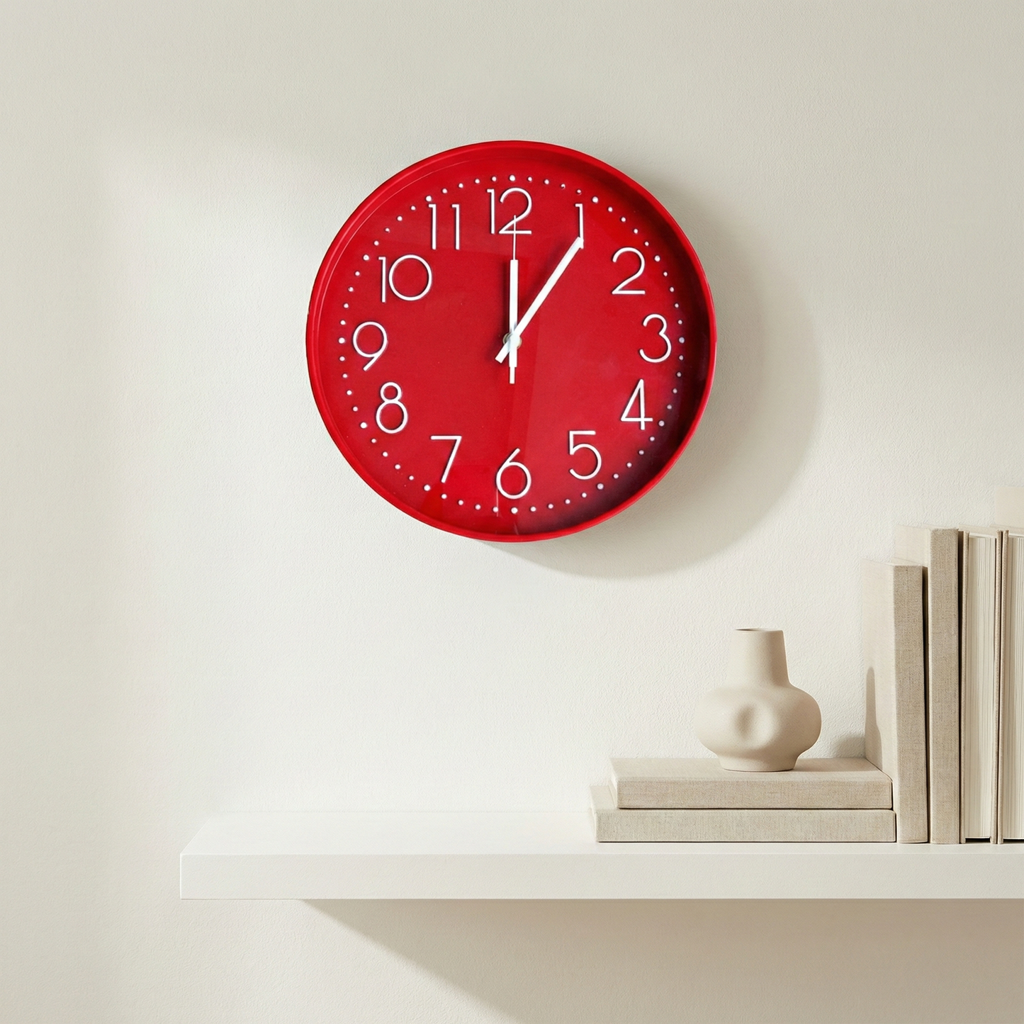 Modern Red Wall Clock