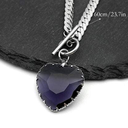 Goth Punk Heart Pendant Choker Necklace Valentine'S Day