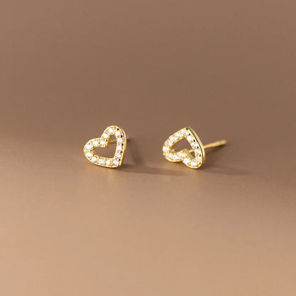 Valentines Gifts For Her 925 Sterling Silver Heart Stud Earrings