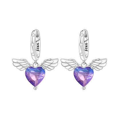 Valentines Gifts For Her 925 Sterling Silver Heart Drop Earrings