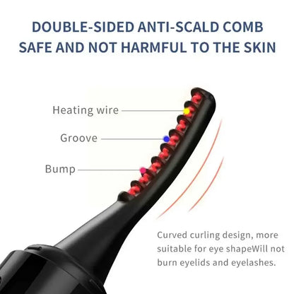 Electric Eyelash Curler Usb Rechargeable Heated Silicone Comb 4 Modes