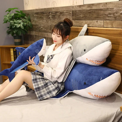 Giant Teddy Bear Shark Plush Toy Soft Sleeping Pillow