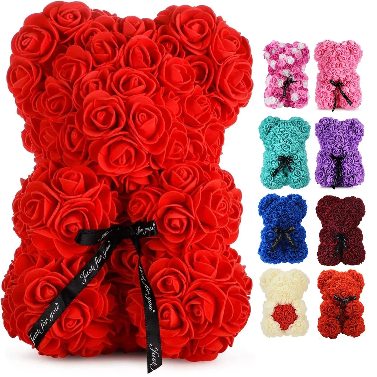25Cm Artificial Rose Bear Eternal Rose Teddy Gift Decoration