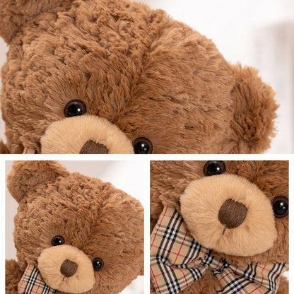 Giant Teddy Bear Plush Brown Hug Pillow With Bow