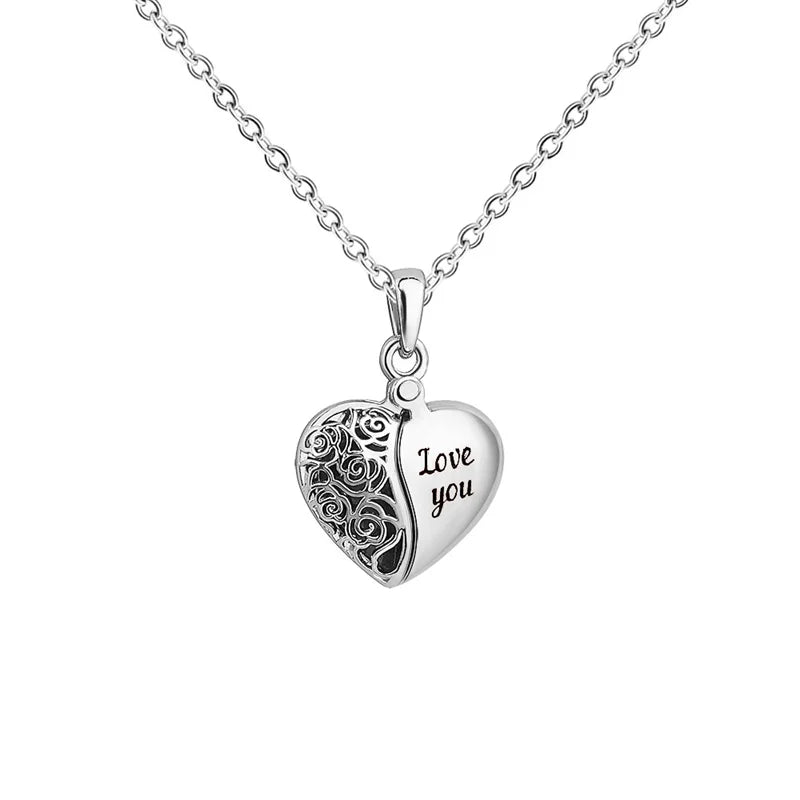 Personalized Heart Locket Photo Necklace Valentine'S Day Pendant
