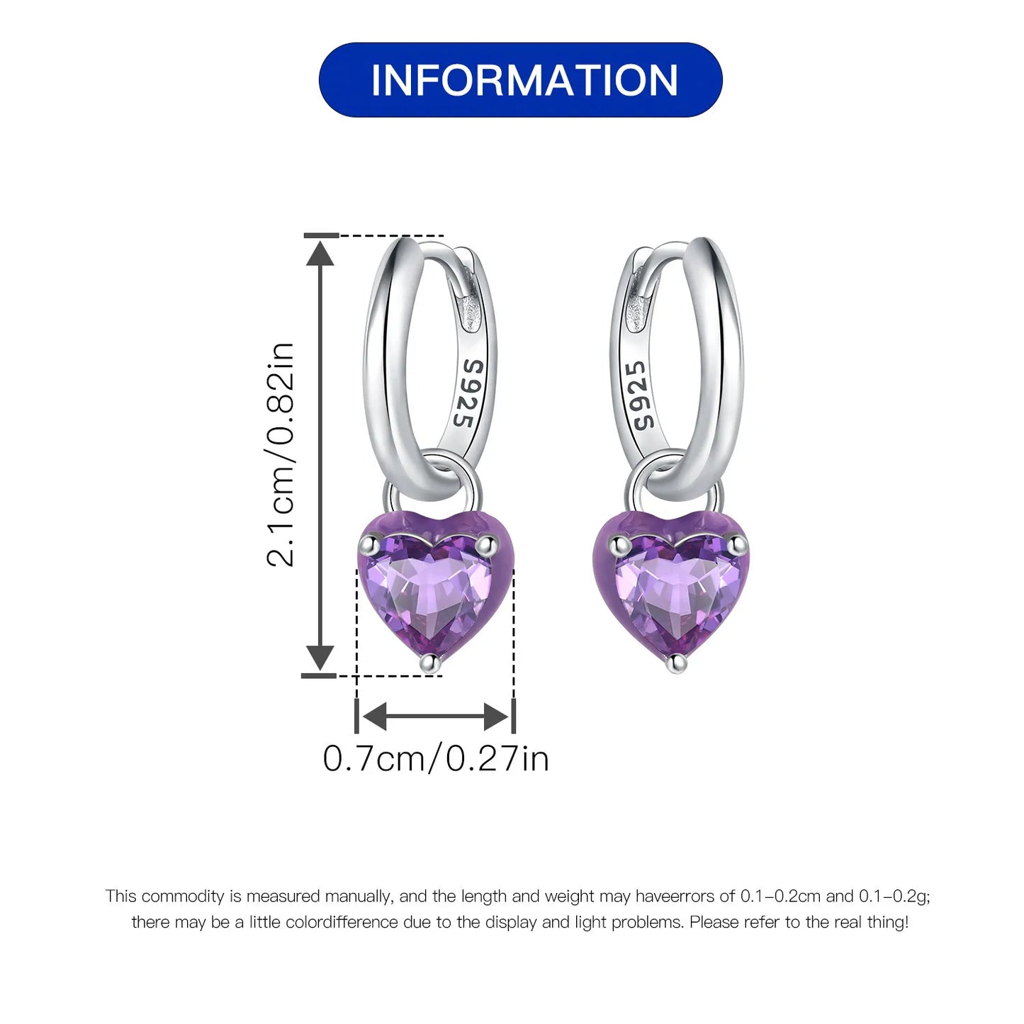 Valentines Gifts For Her 925 Sterling Silver Heart Drop Earrings