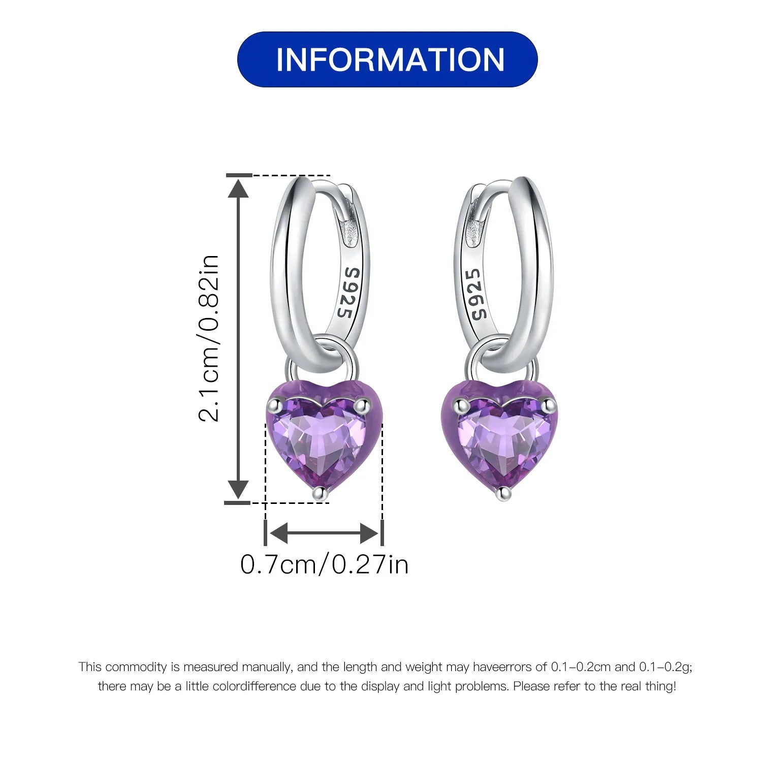 Valentines Gifts For Her 925 Sterling Silver Heart Drop Earrings