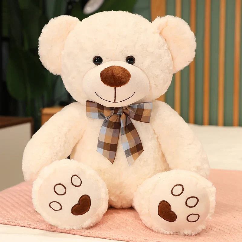Giant Teddy Bear Plush Doll With Bow, 4 Sizes
