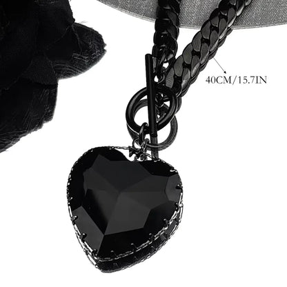 Goth Punk Heart Pendant Choker Necklace Valentine'S Day