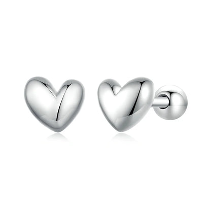 Valentines Gifts For Her 925 Sterling Silver Gold Heart Stud Earrings