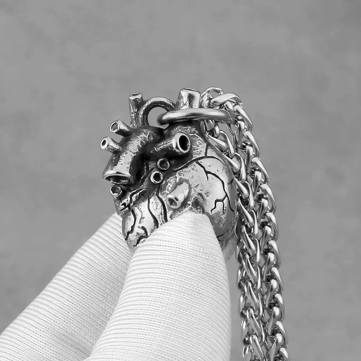 Anatomical Heart Pendant Snake Chain Necklace Valentine'S Day