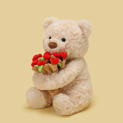 Giant Teddy Bear With Roses Plush Romantic Gift Doll