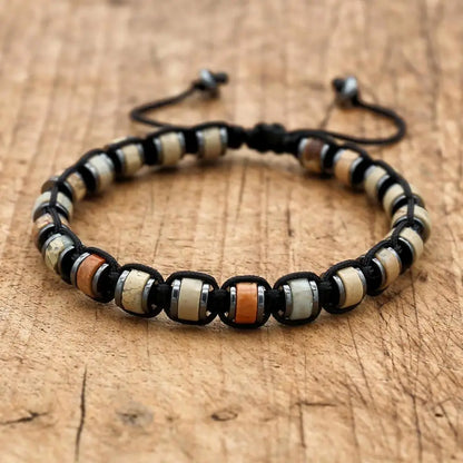 Valentines Gifts For Him Tiger Eye Hematite Braided Adjustable Bracelet