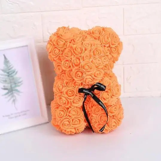 25Cm Artificial Rose Bear Romantic Gift For Anniversary