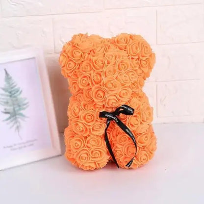 25Cm Artificial Rose Bear Romantic Gift For Anniversary