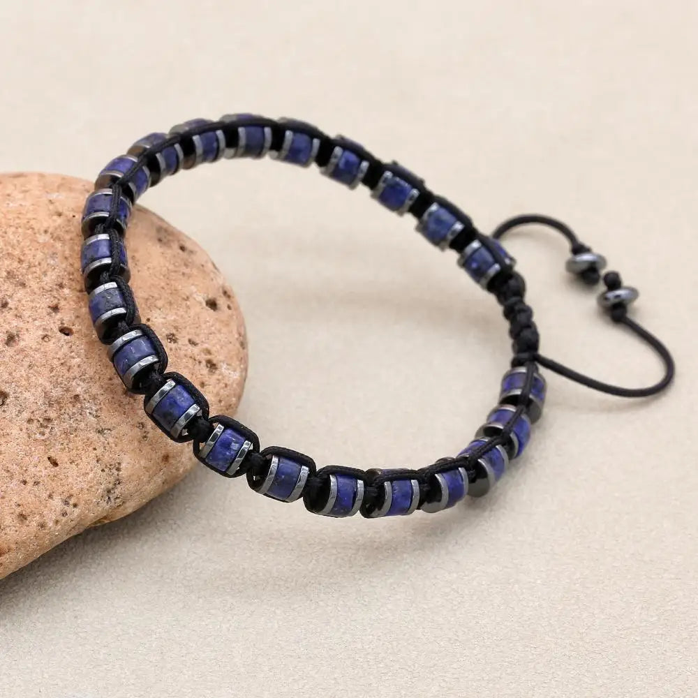 Valentines Gifts For Him Tiger Eye Hematite Braided Adjustable Bracelet