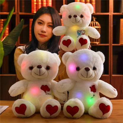 30Cm Giant Teddy Bear Luminous Plush Toy With Hearts