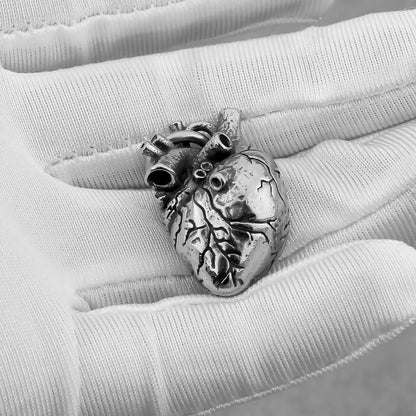 Anatomical Heart Pendant Snake Chain Necklace Valentine'S Day