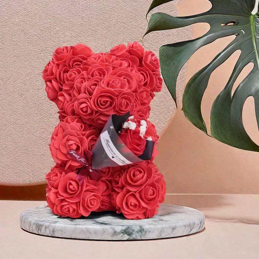 Foam Rose Bear Bouquet For Celebrations And Home Décor