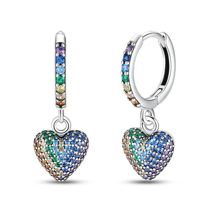 Valentines Gifts For Her 925 Sterling Silver Heart Drop Earrings