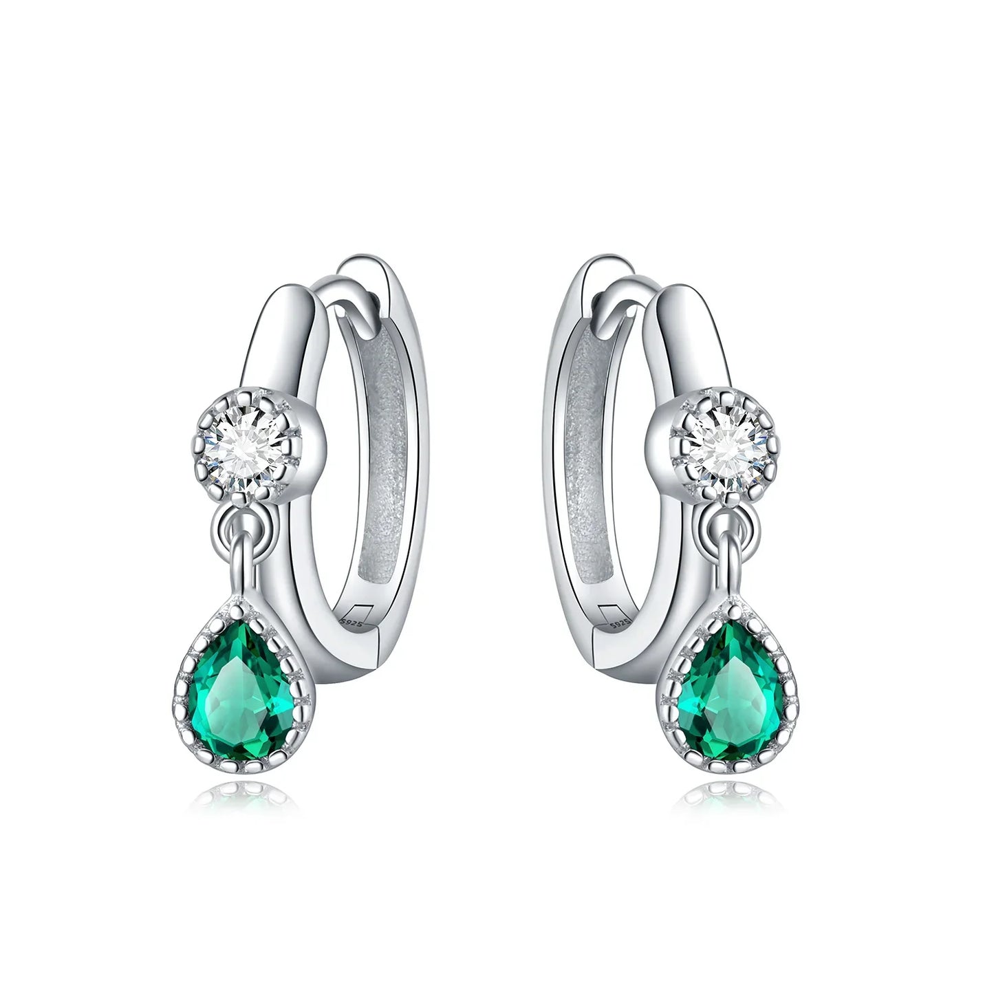 Valentines Gifts For Her S925 Silver Heart Drop Earrings Zircon