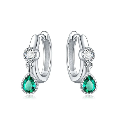 Valentines Gifts For Her S925 Silver Heart Drop Earrings Zircon