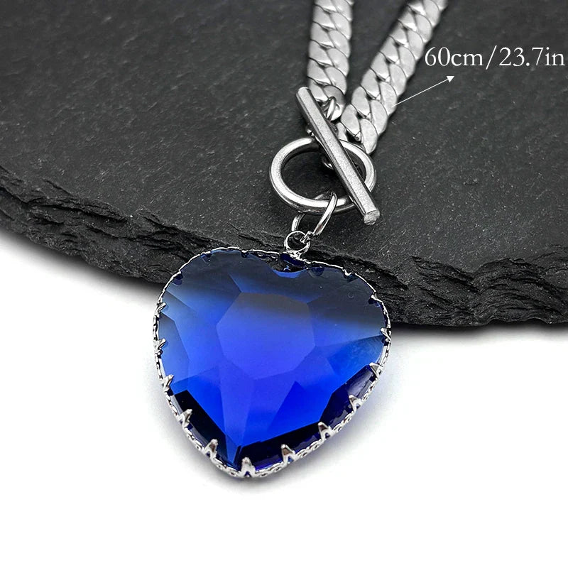 Goth Punk Heart Pendant Choker Necklace Valentine'S Day