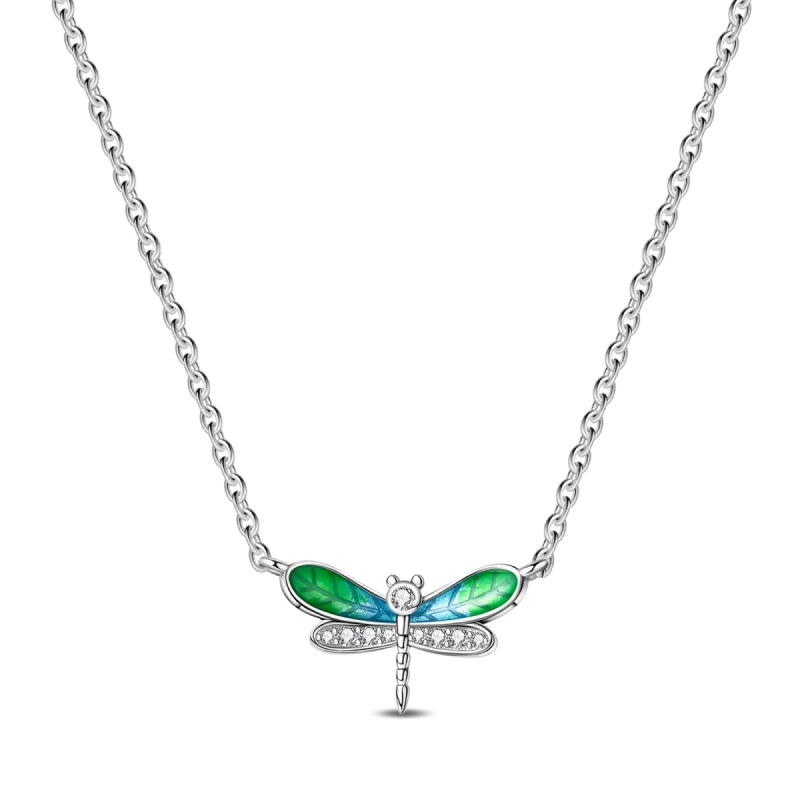 925 Sterling Silver Heart Butterfly Zircon Necklace Valentine'S Day