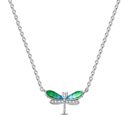 925 Sterling Silver Heart Butterfly Zircon Necklace Valentine'S Day