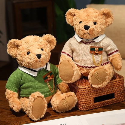 Giant Teddy Bear Plush Toy Vintage Sweater Stuffed Doll