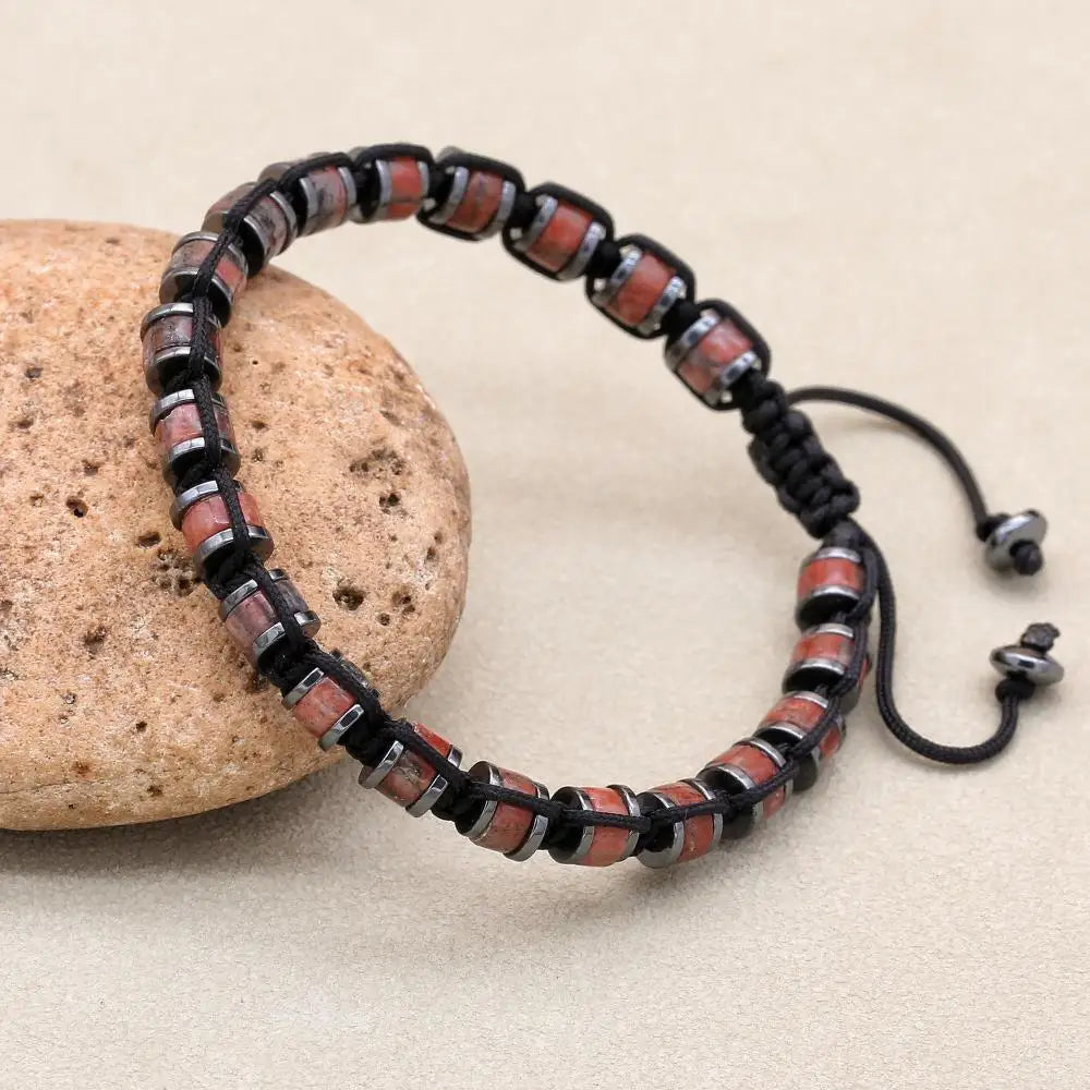 Valentines Gifts For Him Tiger Eye Hematite Braided Adjustable Bracelet