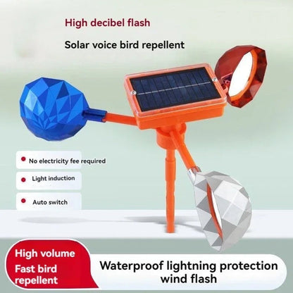 Solar Bird Repeller Reflective Bird Deterrent for Garden with 360-Degree Reflector and Waterproof Design