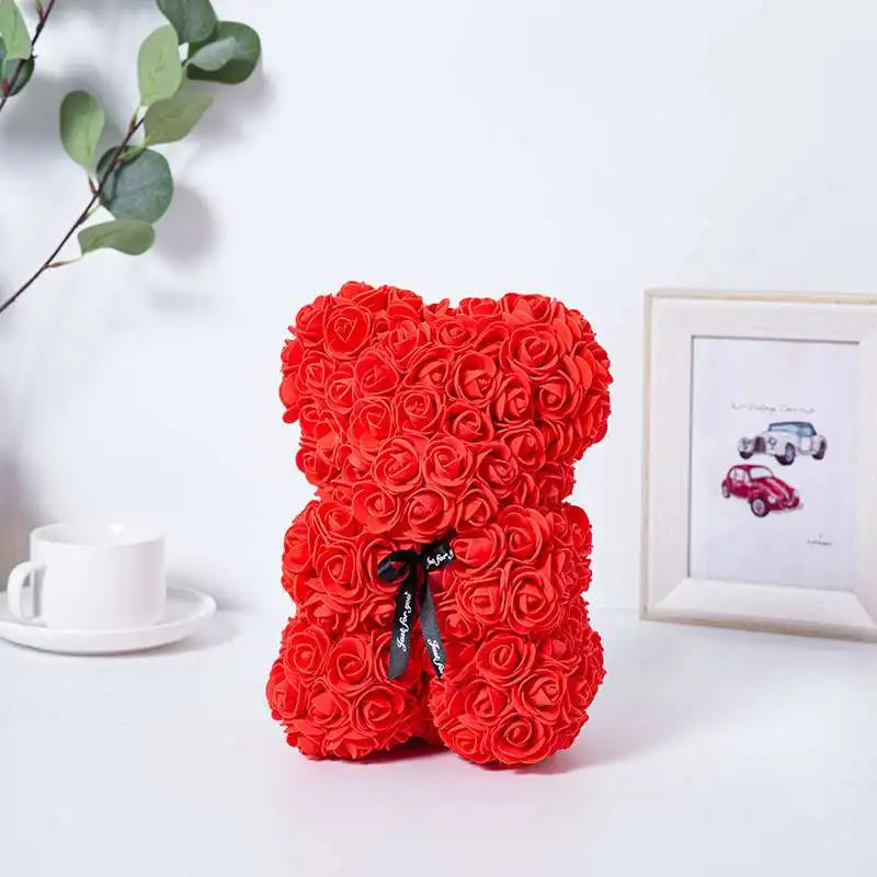 Rose Bear Romantic Artificial Rose Teddy Gift Decoration