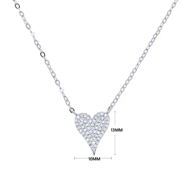 925 Sterling Silver Heart Pendant Necklace Valentine'S Day