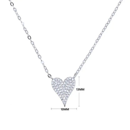925 Sterling Silver Heart Pendant Necklace Valentine'S Day