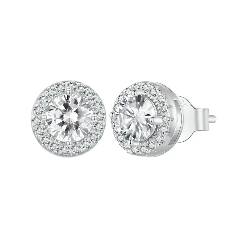 Valentines Gifts For Her Heart Zircon Stud Earrings 925 Silver