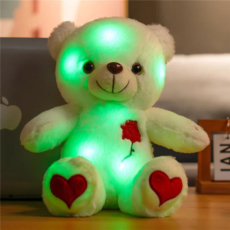 30Cm Giant Teddy Bear Luminous Plush Toy With Hearts