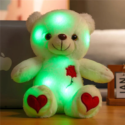 30Cm Giant Teddy Bear Luminous Plush Toy With Hearts