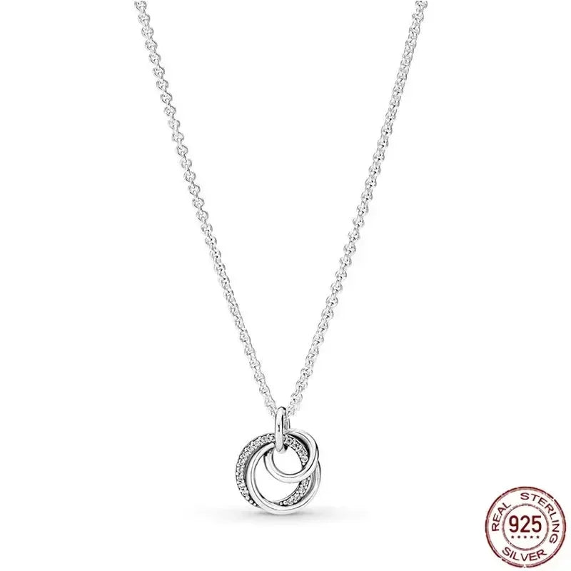 925 Sterling Silver Heart Bowknot Pendant Necklace Valentine'S Day