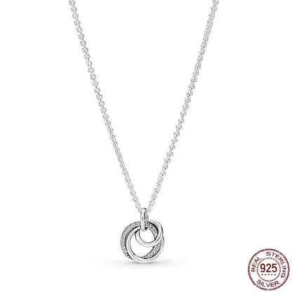 925 Sterling Silver Heart Bowknot Pendant Necklace Valentine'S Day