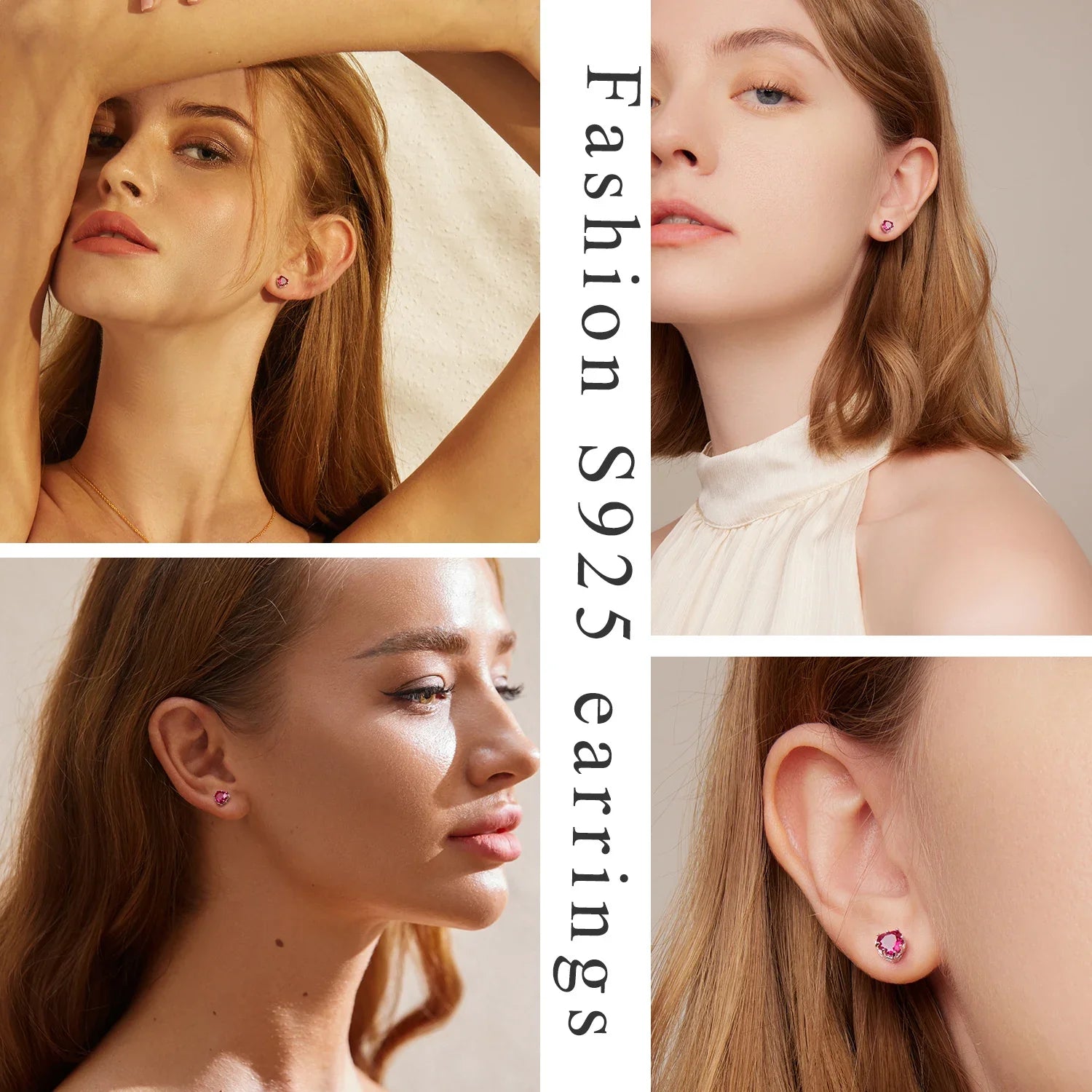 Valentines Gifts For Her Sterling Silver Heart Birthstone Stud Earrings