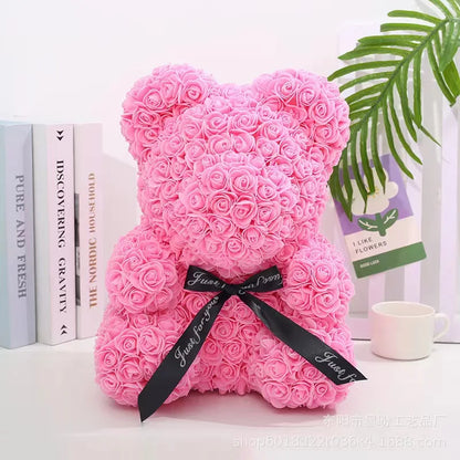 25Cm Rose Bear Romantic Pe Foam Flower Gift