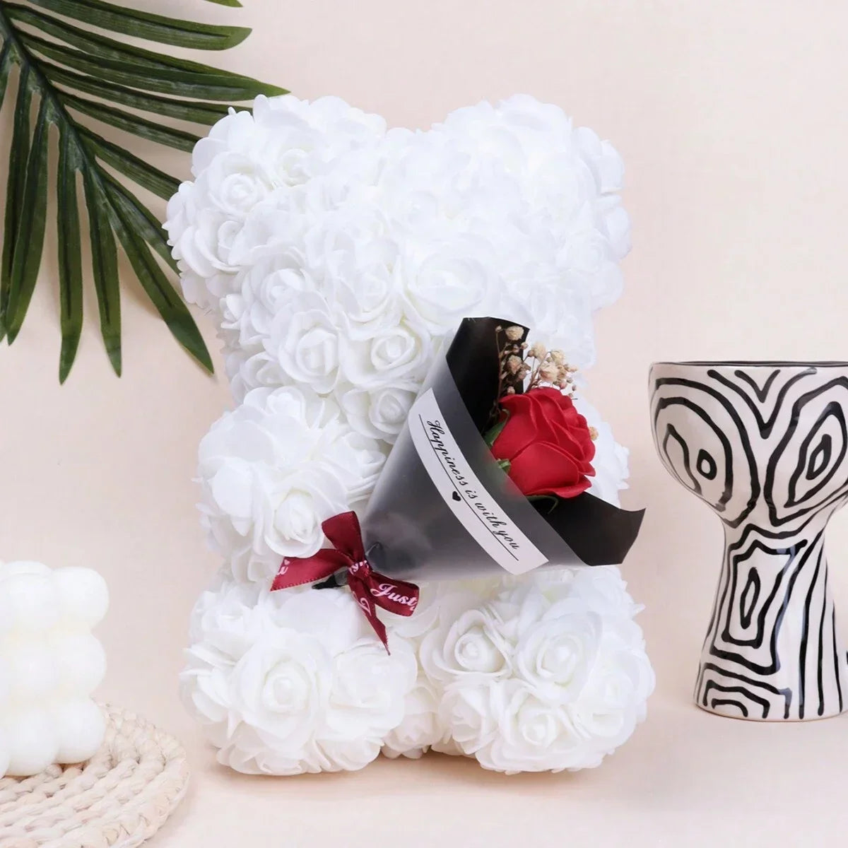 Foam Rose Bear Bouquet For Celebrations And Home Décor