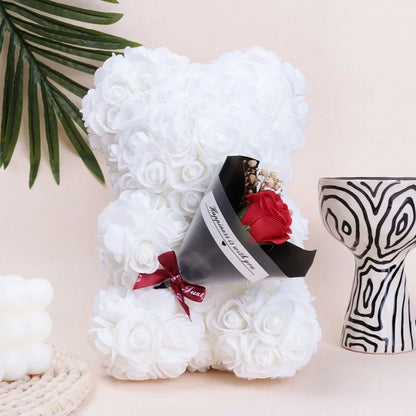 Foam Rose Bear Bouquet For Celebrations And Home Décor