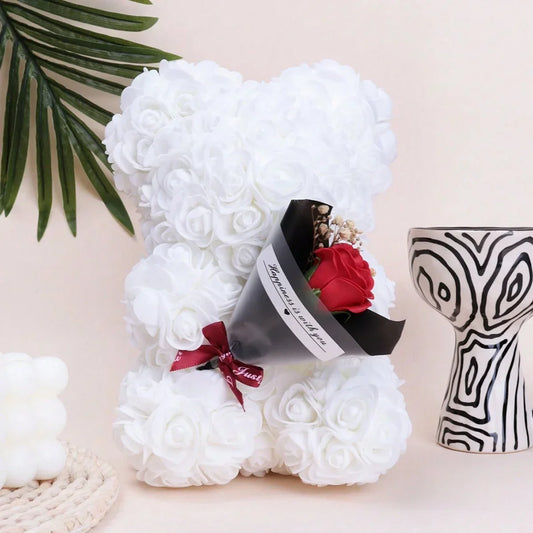 Foam Rose Bear Bouquet For Celebrations And Home Décor